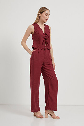 Arma Life Women's Lace Vest Loose Trousers Linen Double Suit