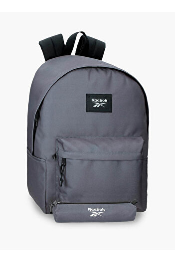 Reebok Logo Print School Backpack with Adjustable Straps and Zip Closure - 38x19x43 cm