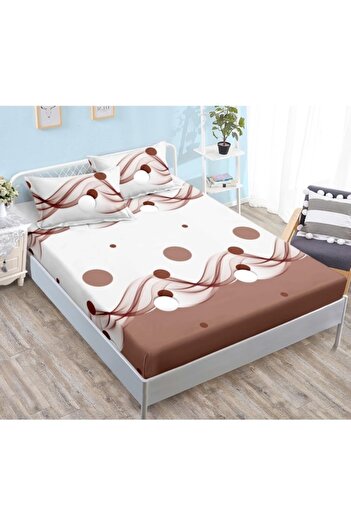 OEM Sheet and pillowcase set for double bed, Finet, beige, 180x200cm, 3 pieces