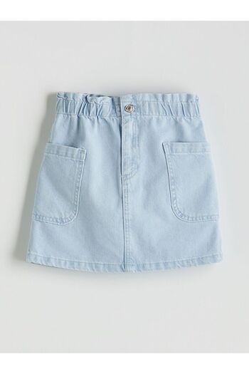 LC Waikiki Lcw Kids Buy Elastic Waist Cargo Jean Skirt for Girls
