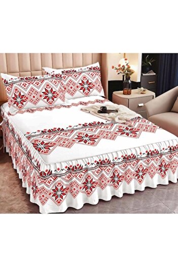 OEM Double bed sheet with ruffles, traditional, 3 pieces, 2 people, Finet, 160x200cm