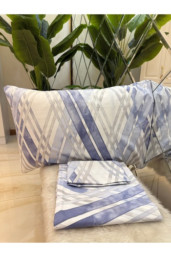 micoton Patterned Double 100% Cotton Non-Elastic Sheet and Pillowcase Set