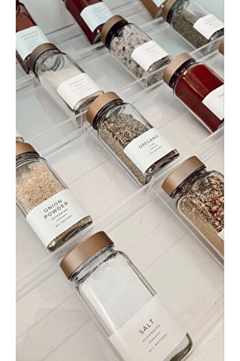 pleksiaksesuar Plexiglass Accessory – Transparent Acrylic 2Pcs Drawer Spice Rack Organizer Minimal & Practical Design