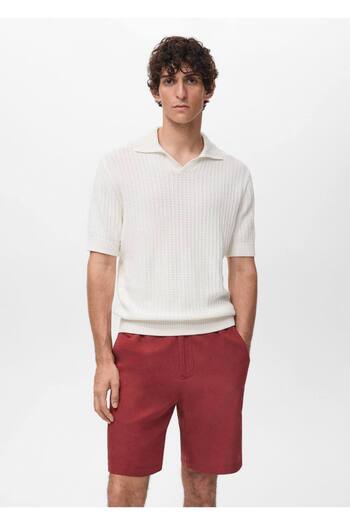 MANGO Man Tricou polo din tricotaje turnate din bumbac 100%.