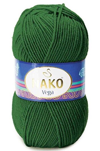 NAKO 5 Τεμάχια Vega Πλεκτό Σχοινί 10665 Πράσινο Πεύκο