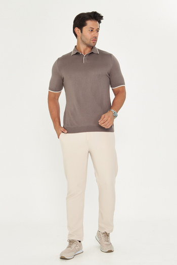 EDITION MAN Mink Thin Summer Soft Cotton Polo Neck Knitwear Tshirt Ee100511596