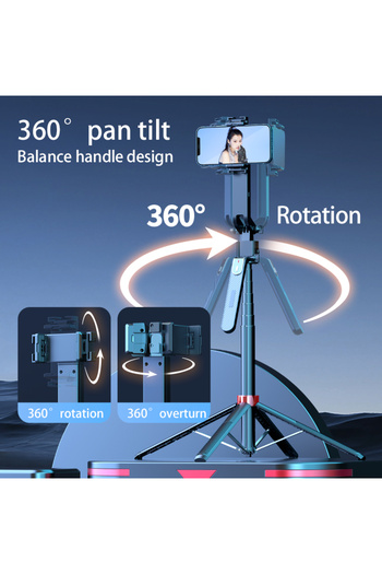 Generic Extendable Selfie Stick Tripod with360°Rotation&Remote Control–Stable Design&Multi-Device Compatible