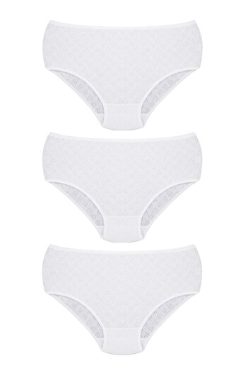 Özten 3 Pack 100% Cotton Heart High Waist Bato Women's Panties Ozt3100