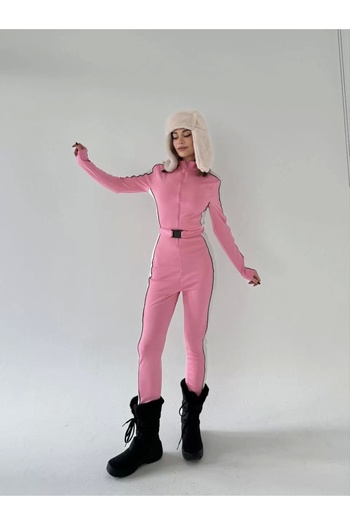 Emu Wear Zippered jumpsuit with belt detail - pink