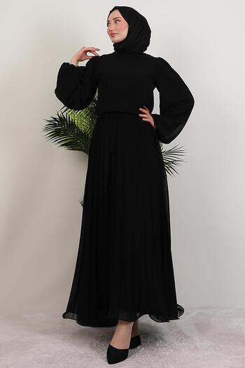 GİYZAMİLA Umrah Chiffon Dress Black