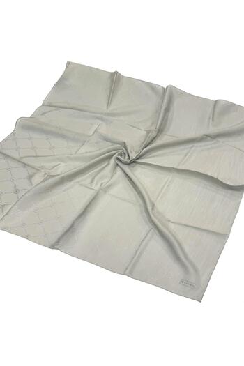 Vakko Cotton Silk Scarf - Hologram - Silver