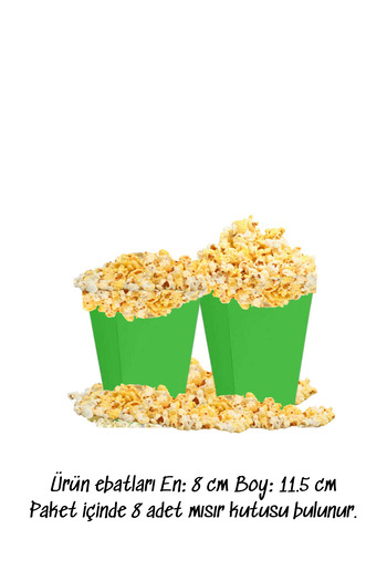 snowparty Green Popcorn Box Corn Box 8 Pieces