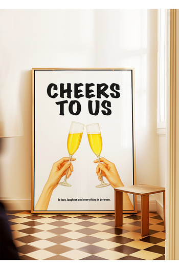 ARTHOUSECOLLECTIVE Cheers to Us Poster – Romantic Wall Poster with Champagne Glasses - Unframed Poster