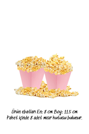 snowparty Pink Popcorn Box Corn Box 8 Pieces