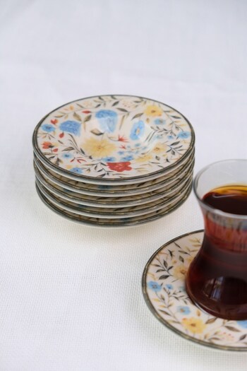 tabakevi Plate House Porcelain Fiori Tea Plate Set 12cm 6 Pieces Bns6Ctprs1217