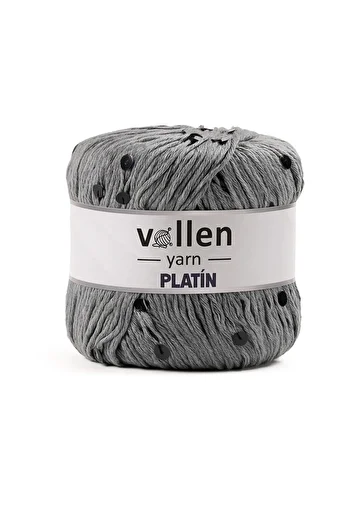 vollen yarn Platinum Sequin Knitting Yarn, Shiny Lurex Crochet and Skewer Compatible Wool, Light Gray