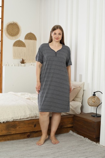 MODA Women's Cotton Comfortable Fit Short Sleeve Home Dress
