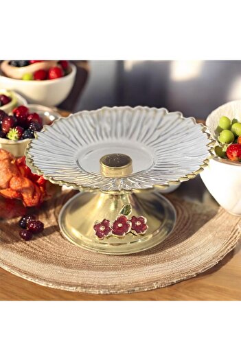 partridge store Glass Presentation Stand with Metal Legs 13 cm