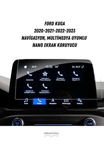 UniqAnatolia Nano Screen Protector Compatible with Navigation and Multimedia for Ford Kuga 2020-2023
