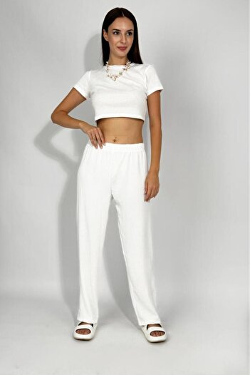 Betimoda Women's Elastic Waist Ayrobin Tracksuit Trousers Ecru