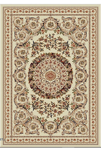 Lotos Carpet 539-100, Beige, Cream, 8 Mm Thread, Anti-Allergic, Living Room, Bedroom