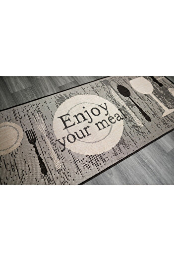 Flex Jute Kitchen Rug, 19058-19, Cream, Anti-Slip, Terrace, Balcony