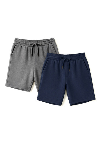 Trendyol Collection Antracitově-námořnická modrá 2 balení – šortky rovného střihu TMNSS21SR0095