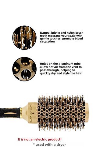 LAND OF MYTH 43 mm-Lom1143 Nano Technology Ceramic + Ionic Thermal Blow Hair Brush, Φυσικό δόντι από τρίχες αλόγου, Επαγγελματικό