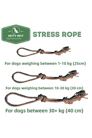 PETTY PETT Sailor Series Stress Rope M, 100% Organic Dog Traction Rope, Dog Jute Rope