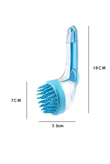 gaman Silicone Cat Dog Washing Brush Cat Dog Comb - Foaming Massage Comb with Shampoo Chamber