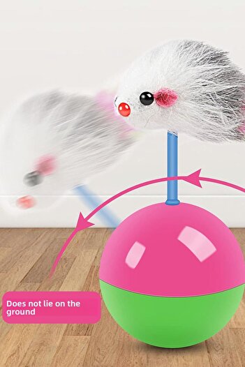 COZY SENSE Cat Play Ball with Mouse - Bone Dog Toy with Pilgrim Sleeping and Teeth Scratching Detail