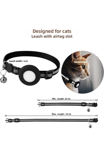 TEKNETSTORE Cat and Dog Safety Device with Airtag Slot - Lock and Gps Collar