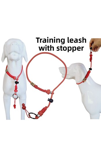 VSLT HANDMADE Dog Training Leash with Stopper,bogma Leash.training Dog Leash.choke Collar Dog