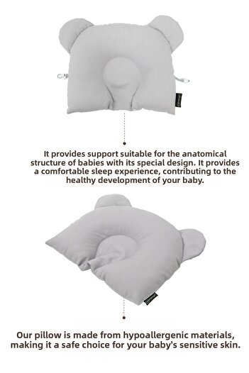 mordesign Adjustable Baby Flat Head Pillow, Newborn Head Pillow, Baby Sleeping Pillow, Morbear Series