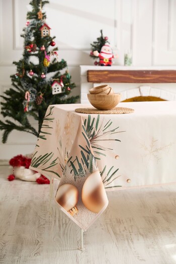 AYSHOME Ays Home Christmas Cream Color Tablecloth