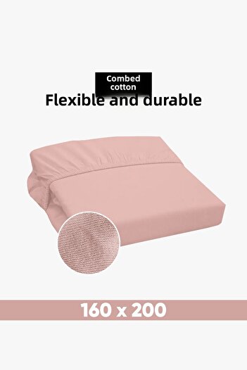 Eponj Home Double Combed Cotton Fitted Sheet - 160X200Cm Cotton Jersey
