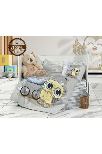 Şahinhome 100% Cotton Owl Pattern Baby Duvet Cover Set