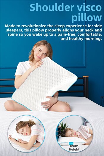 Viscofoam Shoulder Side Layers Neck Support Orthopedic Pillow Neck Support Visco Pillow - 58x40x12cm