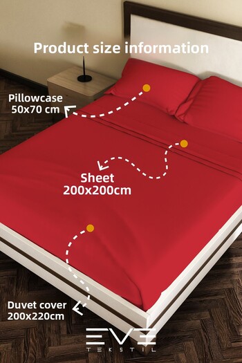 Eve Tekstil Ranforce Double Duvet Cover Set with Sheet, Pillow and Quilt Cover 200X220 cm