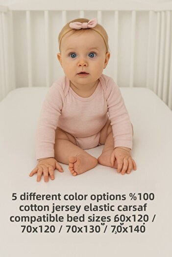 SUVAY Cream Baby Fitted Sheet 100% Cotton Combed Park Bed |   60X120 |   70X110 |   70X120 |   70X130 |   70X140