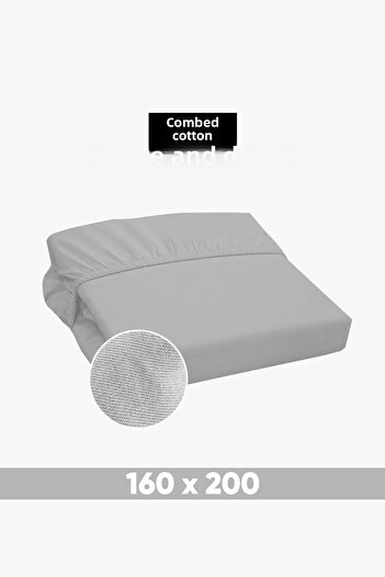 Eponj Home Double Combed Cotton Fitted Sheet - 160X200Cm Cotton Jersey