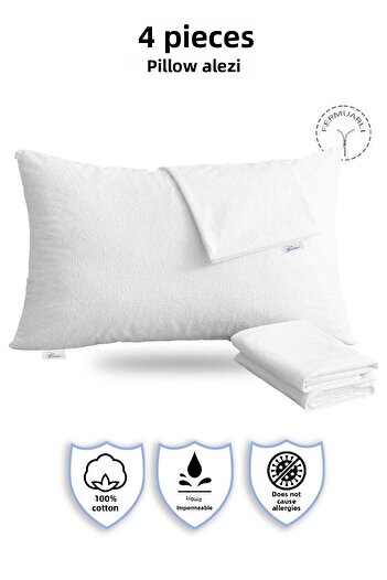 Vionel Home 100% βαμβάκι, μαξιλαράκι 4 τεμαχίων, κάλυμμα μαξιλαριού, αδιάβροχο / υγρό, (50 X 70 CM)