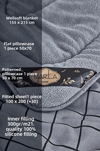 MARLA HOME Welsoft Line Patterned - Single Colorful Sleeping Set
