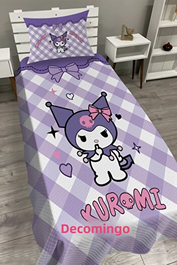 dekomingo Purple Charped Kuromi̇ Baby and Children's Room Pike Set