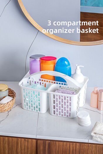 Porsima 8114 ORG-51 Λευκό καλάθι οργάνωσης 3 θέσεων - Organizer πολλαπλών χρήσεων