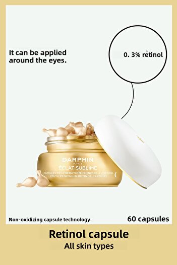 Darphin Eclat Sublime 0.3% Retinol Capsules - 60 Capsules |   Fine Line and Wrinkles, Pure Vitamin E & C
