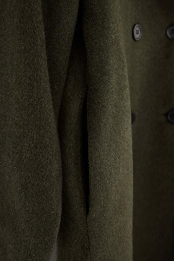 Trendyol Curve Khaki Oversize Large Size Coat Tbbaw23Kb00002