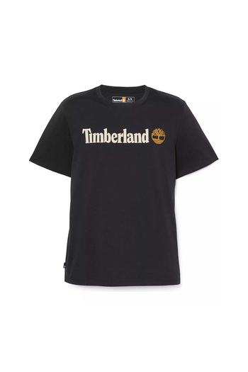 Timberland B0a5upq0011-r Linear Logo Short Sleeve Tee Erkek T-shirt Siyah