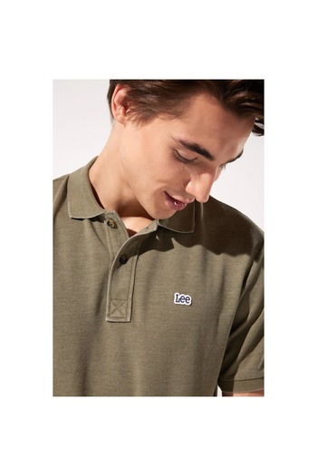 Lee Regular Fit Regular Cut Polo Collar Khaki T-Shirt
