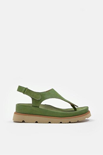 NILUFARR Dominic Green Suede Genuine Leather Sole Women's Sandals